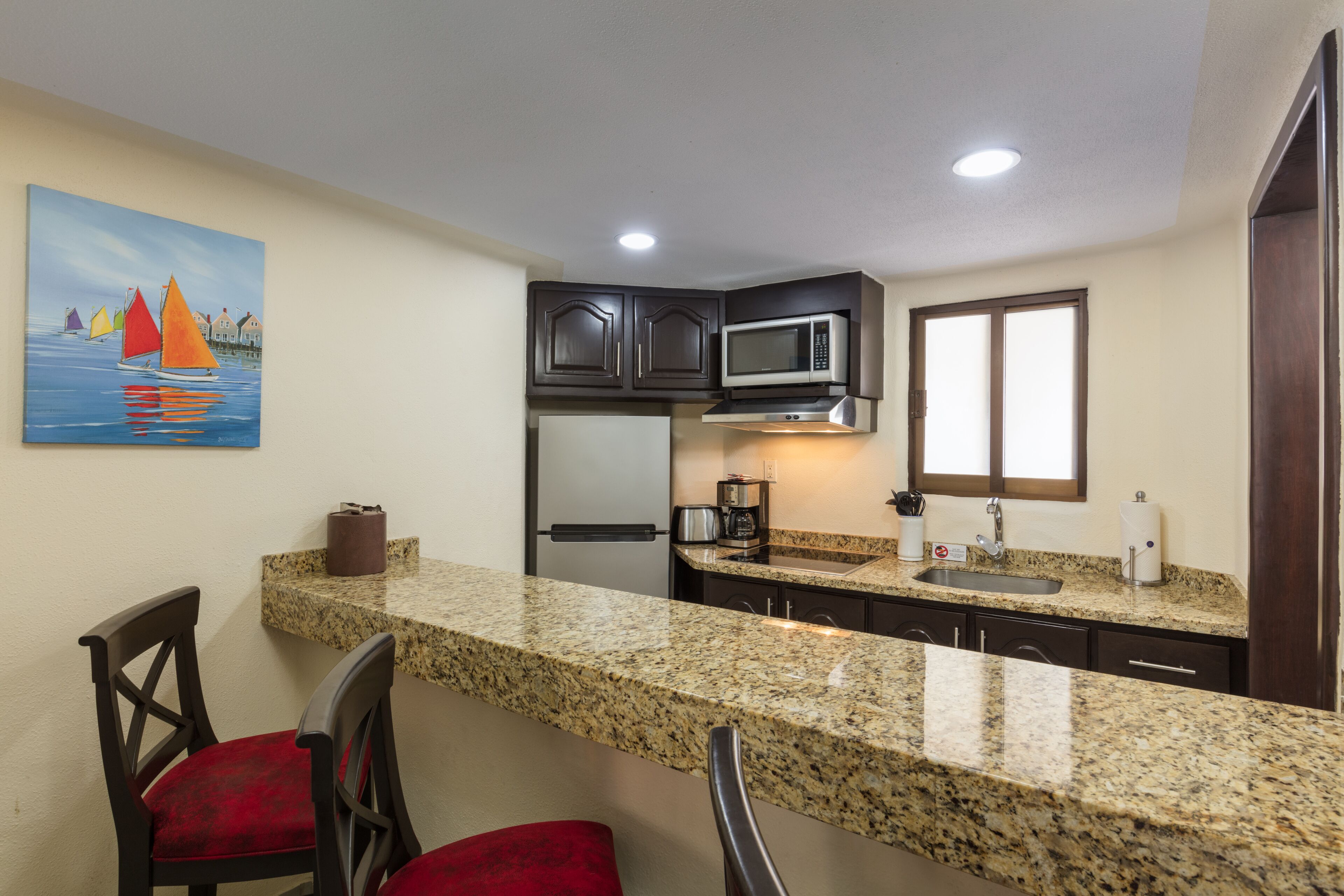 nautical presidential suite | private kitchen | fridge, microwave, coffee/tea maker, toaster
