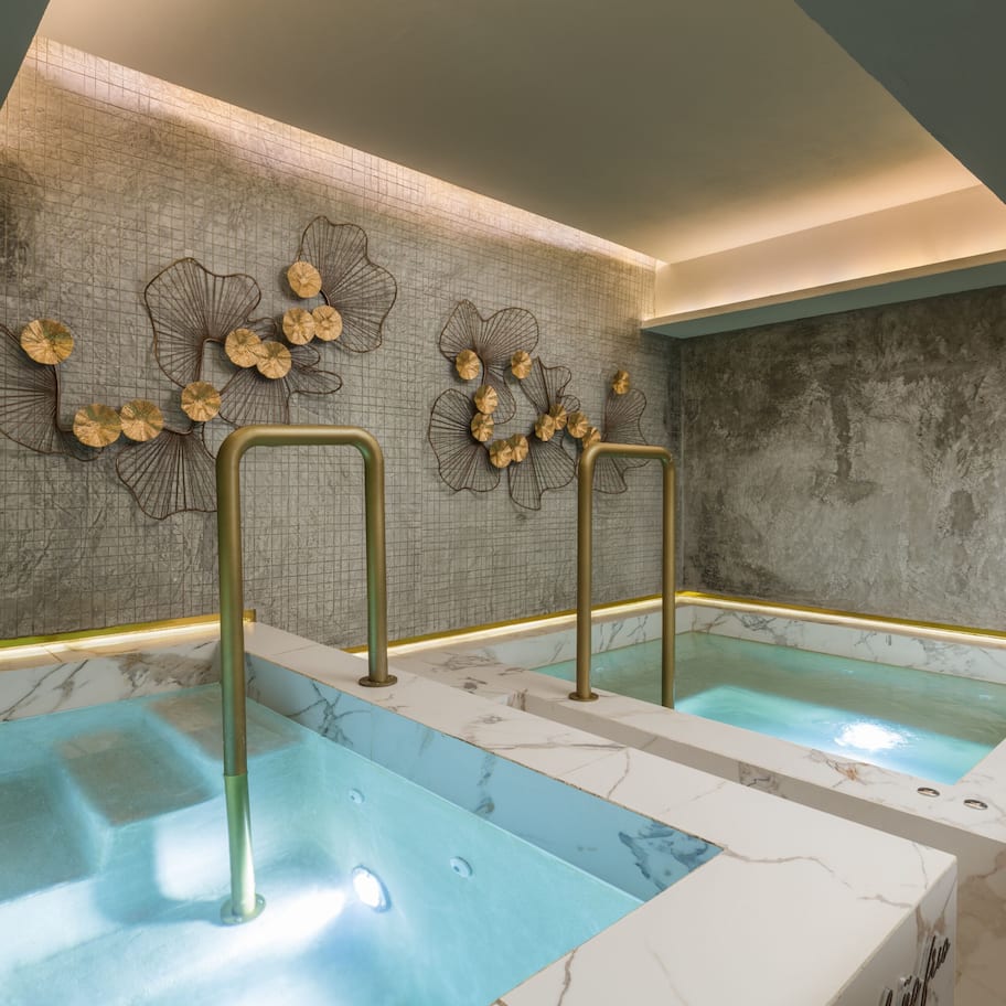 Sauna, hot tub, body treatments, aromatherapy, body wraps, body scrubs