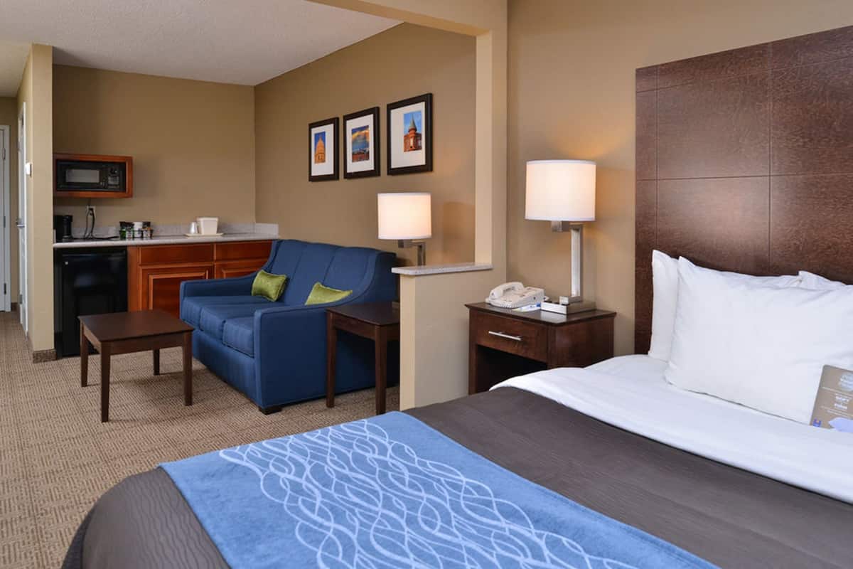 suite, 1 king bed, non smoking | premium bedding, desk, laptop workspace, blackout curtains