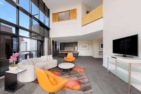 Three Bedroom Penthouse | Living room | 44-inch LCD TV with satellite channels