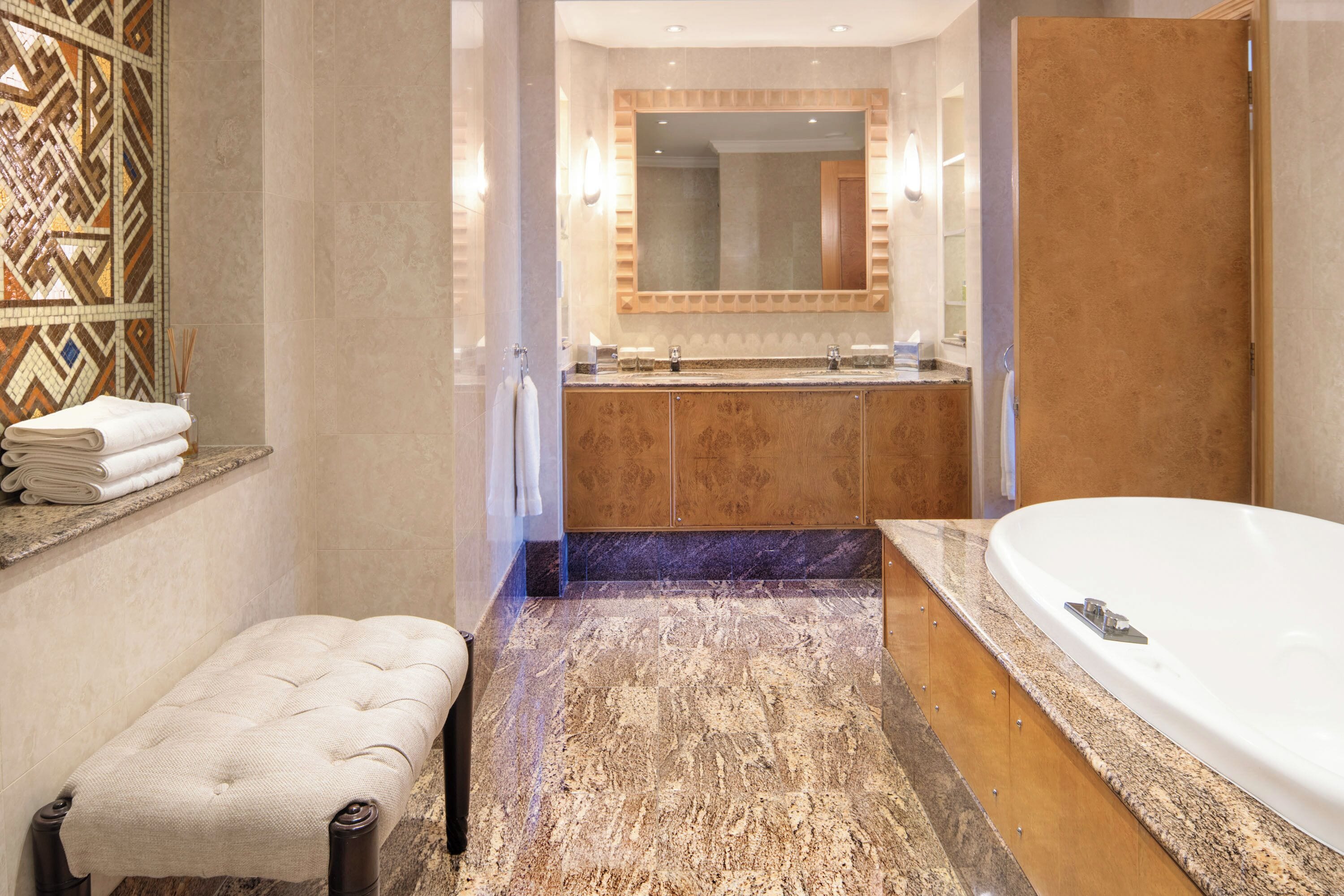 presidential suite | bathroom | separate bathtub and shower, free toiletries, hair dryer, bathrobes