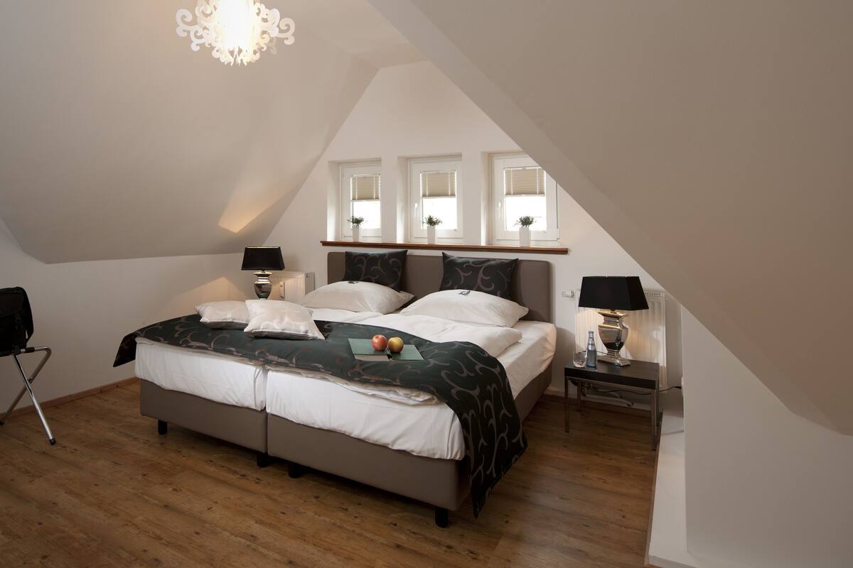 Hypo-allergenic bedding available, desk, laptop workspace, soundproofing