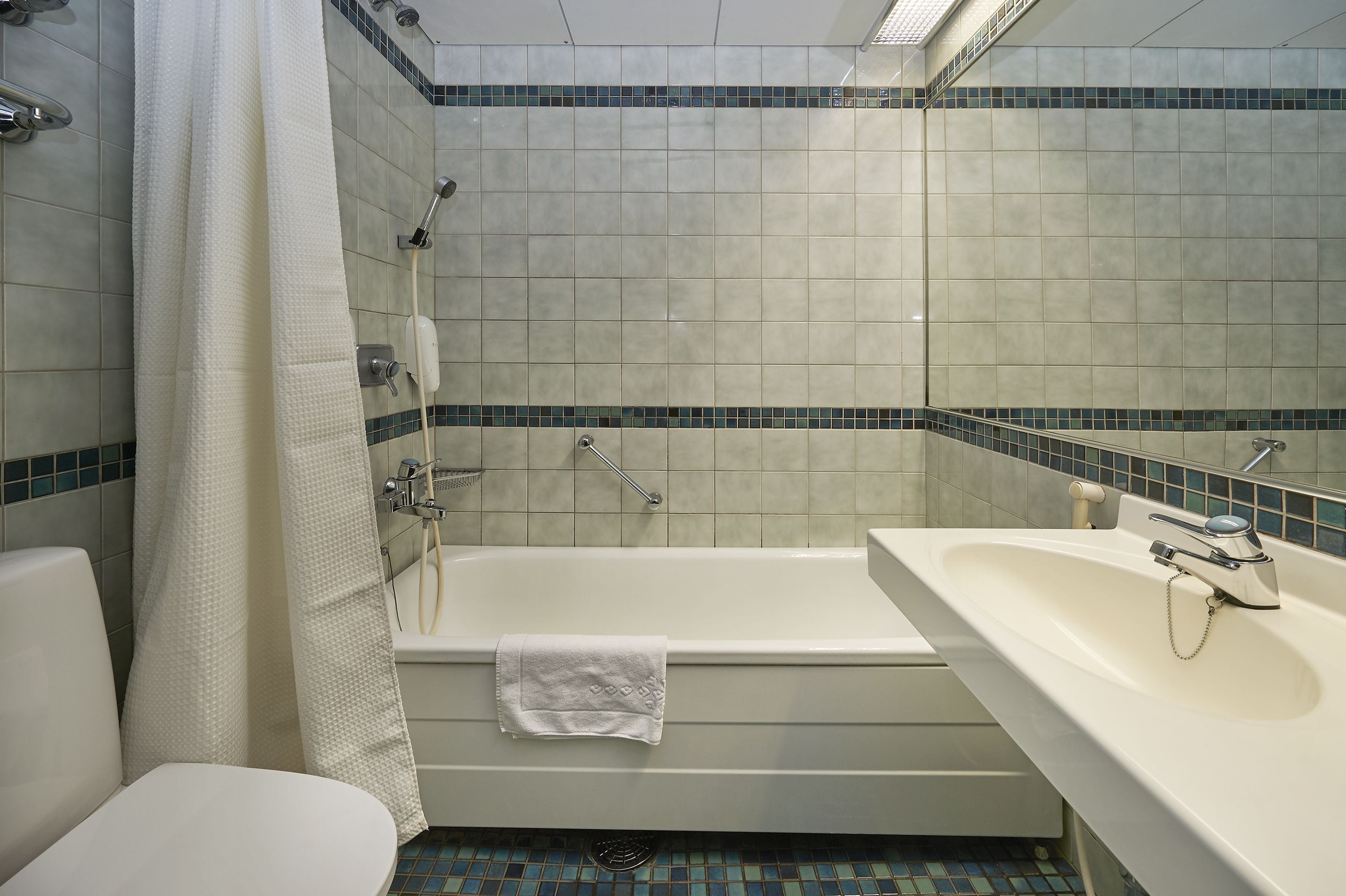 standard twin room ( single use, spa building) | bathroom | hair dryer, towels