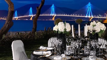 Outdoor banquet area