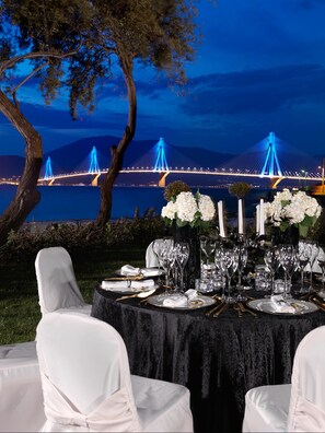 Outdoor banquet area