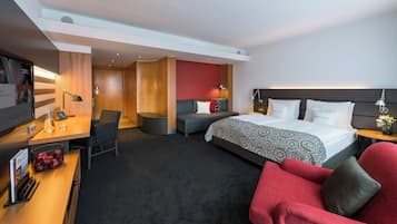 Premium bedding, minibar, in-room safe, desk