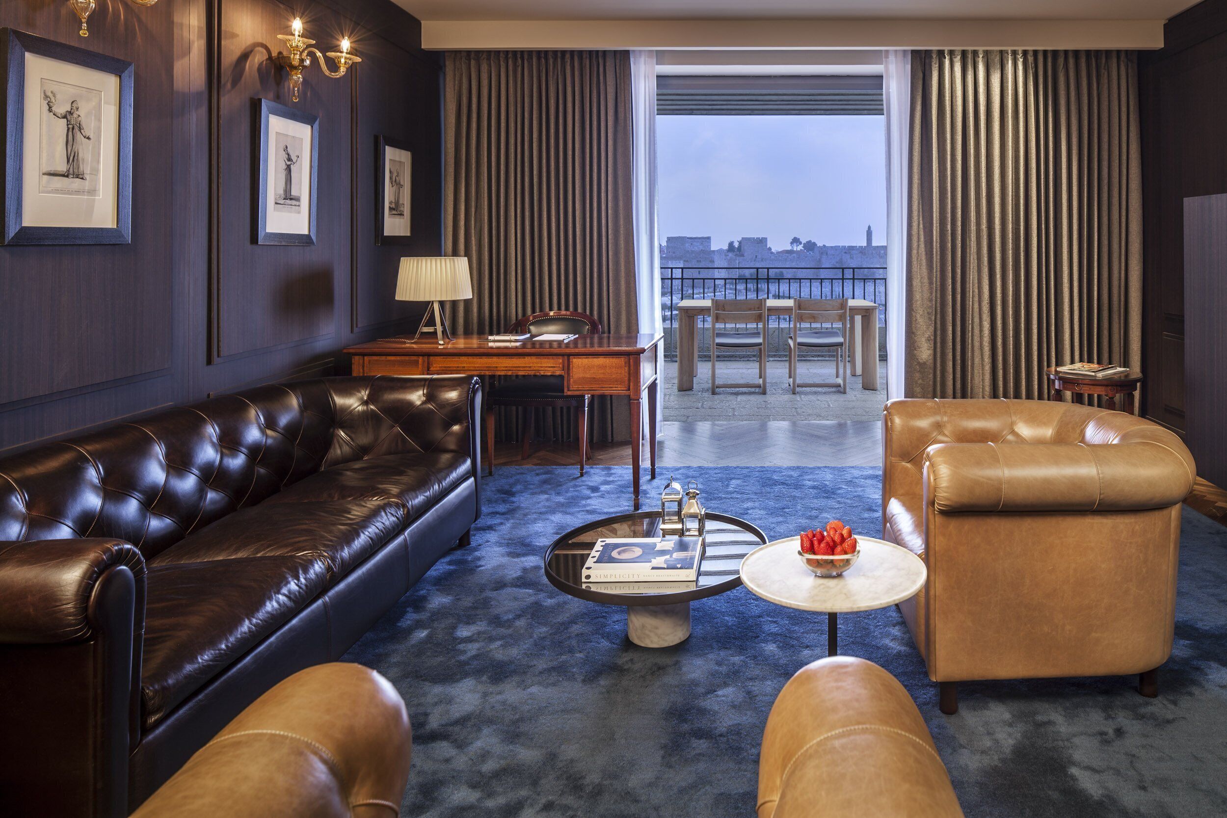 premium executive suite with a terrace and old city view. | living room | 32-inch lcd tv with cable channels, tv