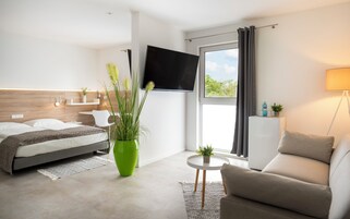 Stúdíóíbúð | Skrifborð, myrkratjöld/-gardínur, straujárn/strauborð