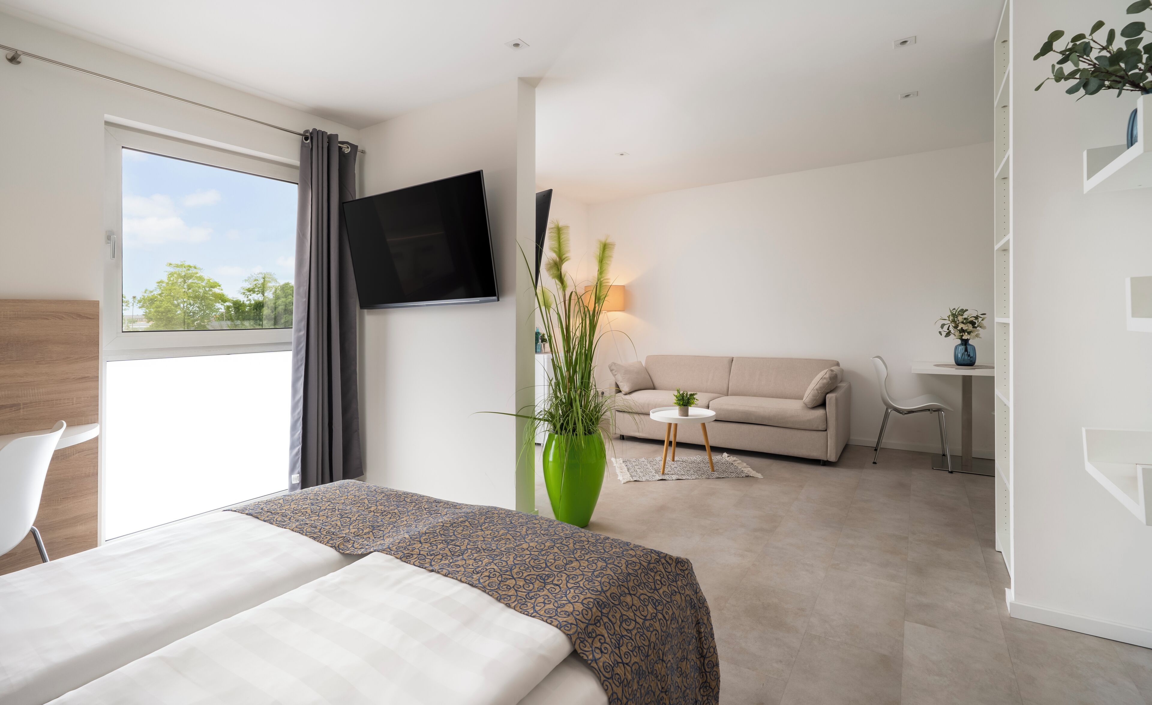 studio | 1 bedroom, desk, blackout curtains, iron/ironing board