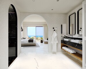 Shower, designer toiletries, hair dryer, bathrobes - Kouros Hotel & Suites (Mykonos)