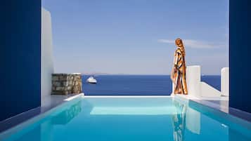 Signature Sea View Suite with private pool | 1 Schlafzimmer, Bettwäsche aus ägyptischer Baumwolle