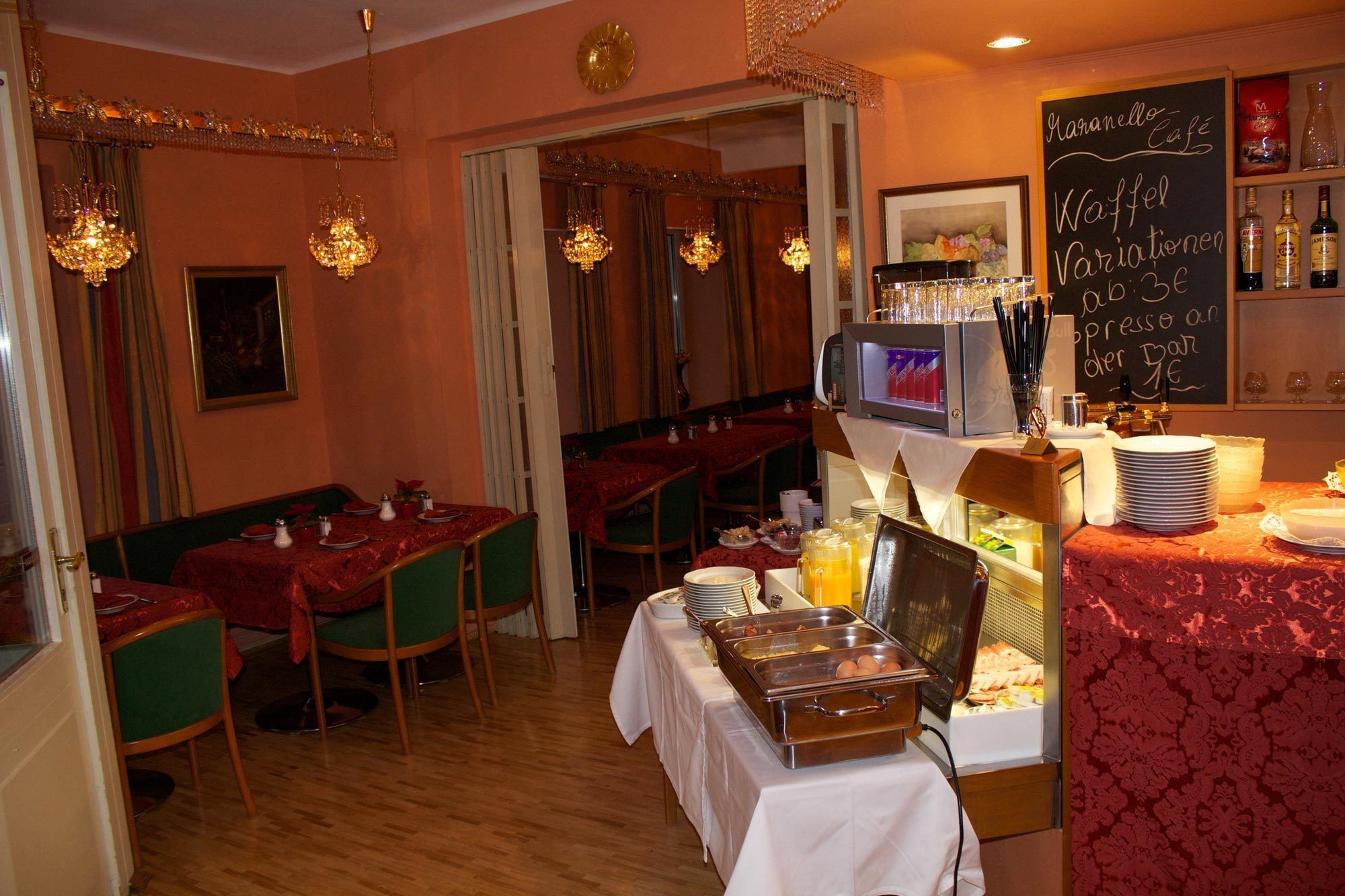 daily buffet breakfast (eur 18 per person)