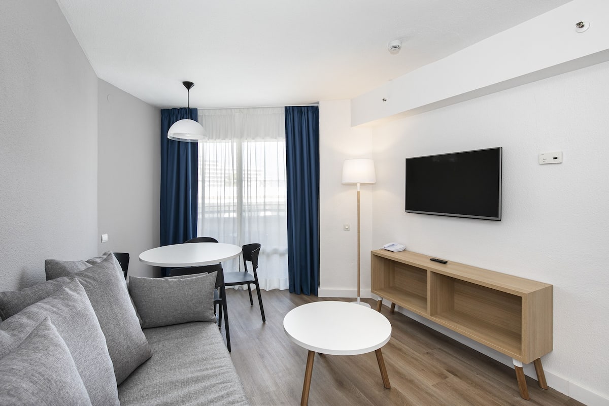 En 43-tommers Flatskjerm-TV med Parabol-TV samt TV