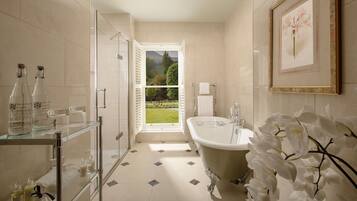 Small Walled Garden Room (separate building) | Bathroom | Shower, free toiletries, hair dryer, bathrobes