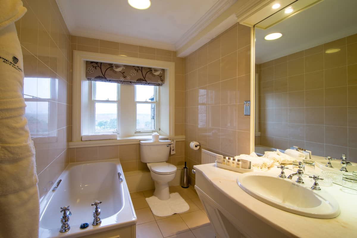 shower, free toiletries, hair dryer, bathrobes