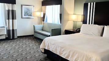 Premium bedding, desk, blackout curtains, iron/ironing board