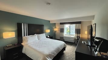 Premium bedding, desk, blackout curtains, iron/ironing board