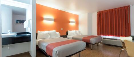 Desk, free WiFi, bed sheets