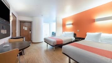 Desk, free WiFi, bed sheets