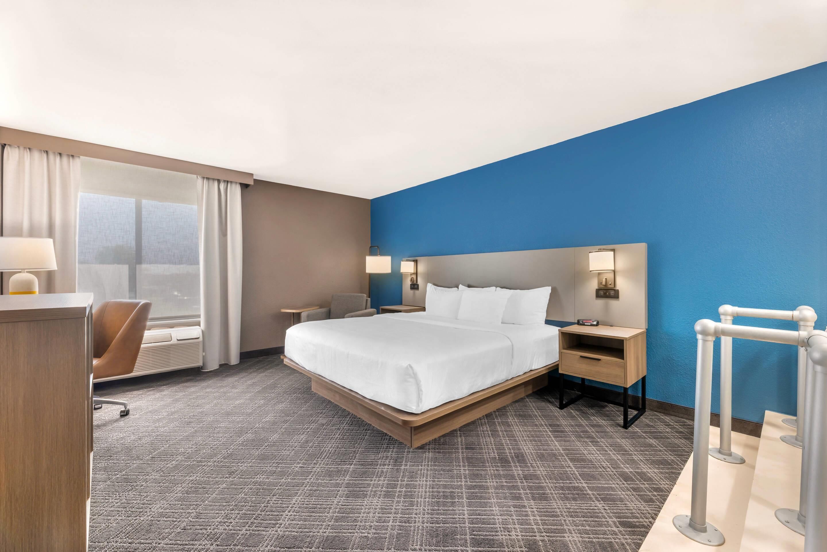 Pillowtop beds, blackout drapes, iron/ironing board