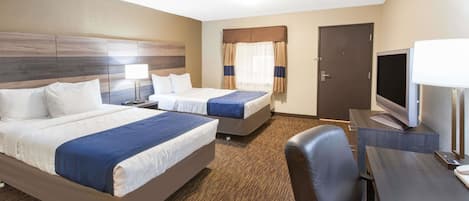 Escritorio, cortinas opacas, wifi gratis y ropa de cama