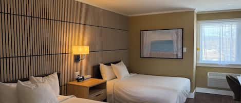 Room, 2 Double Beds (No Pets) | Premium bedding, desk, iron/ironing board, free WiFi