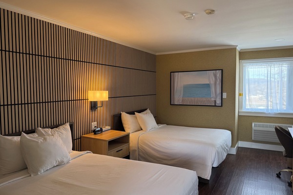 Room, 2 Double Beds (No Pets) | Premium bedding, iron/ironing board, free WiFi, bed sheets