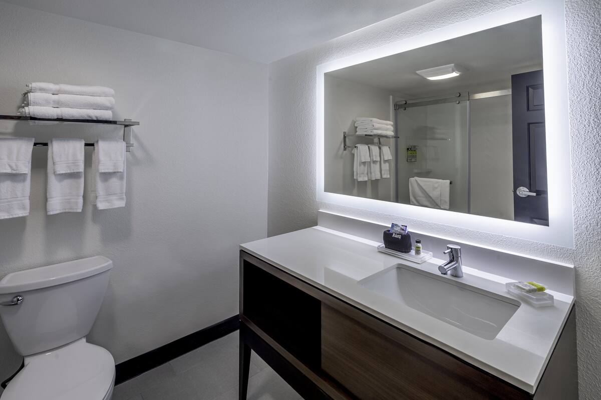 free toiletries, hair dryer, towels, soap