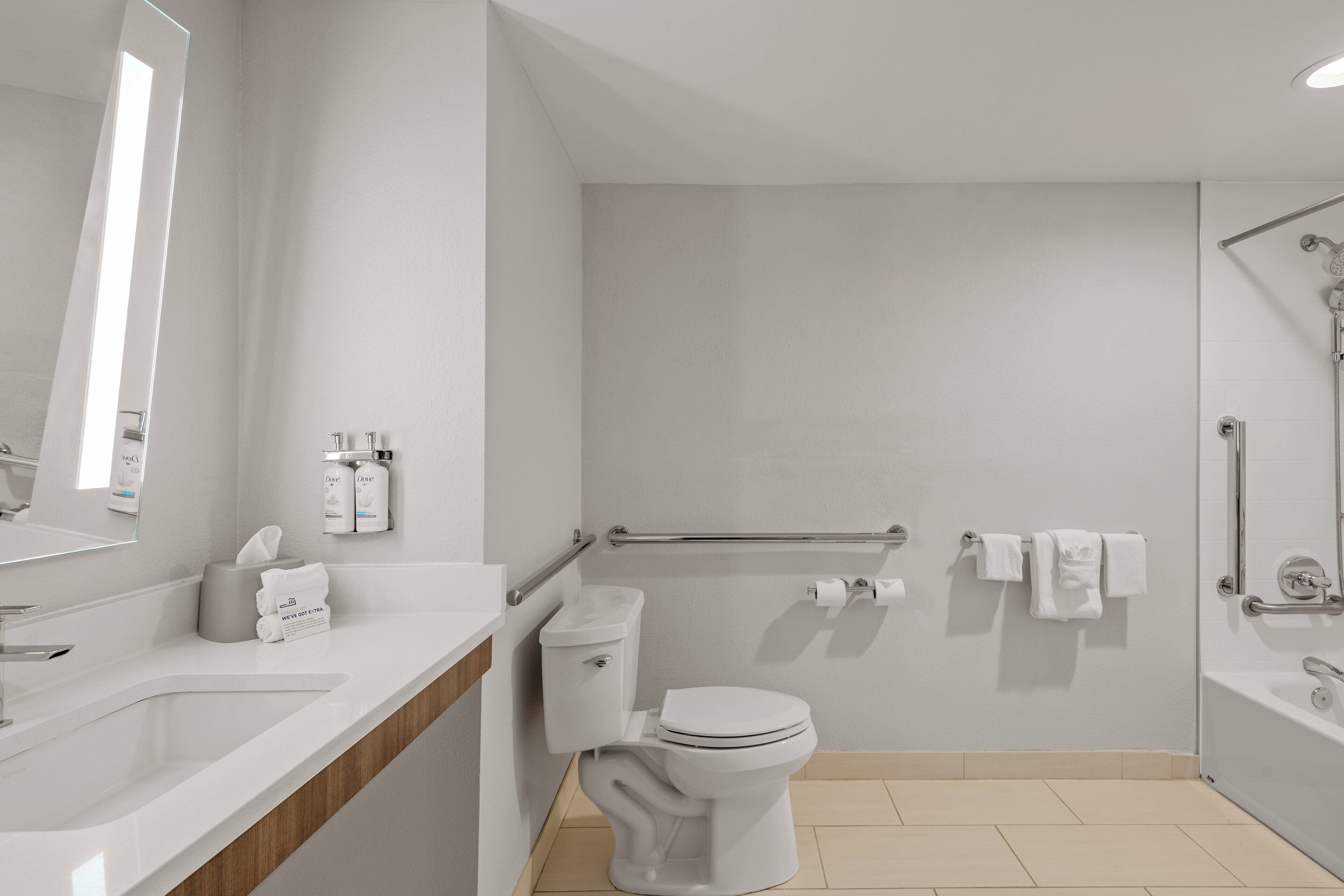 standard room, 1 queen bed, accessible bathtub (accessible tub) | bathroom | designer toiletries, hair dryer, towels, soap