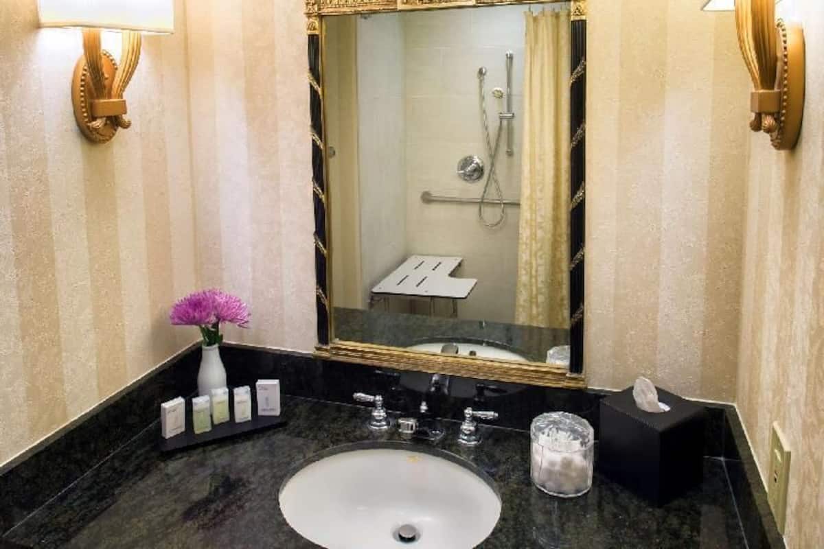 Bathroom | Combined shower/tub, eco-friendly toiletries, hair dryer, towels