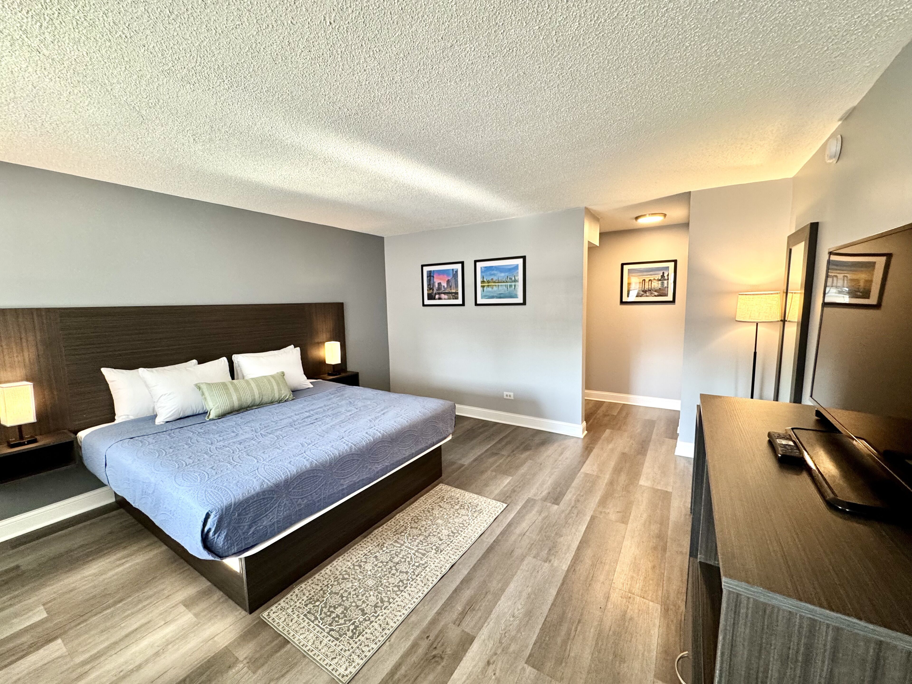 Desk, blackout drapes, iron/ironing board, free WiFi