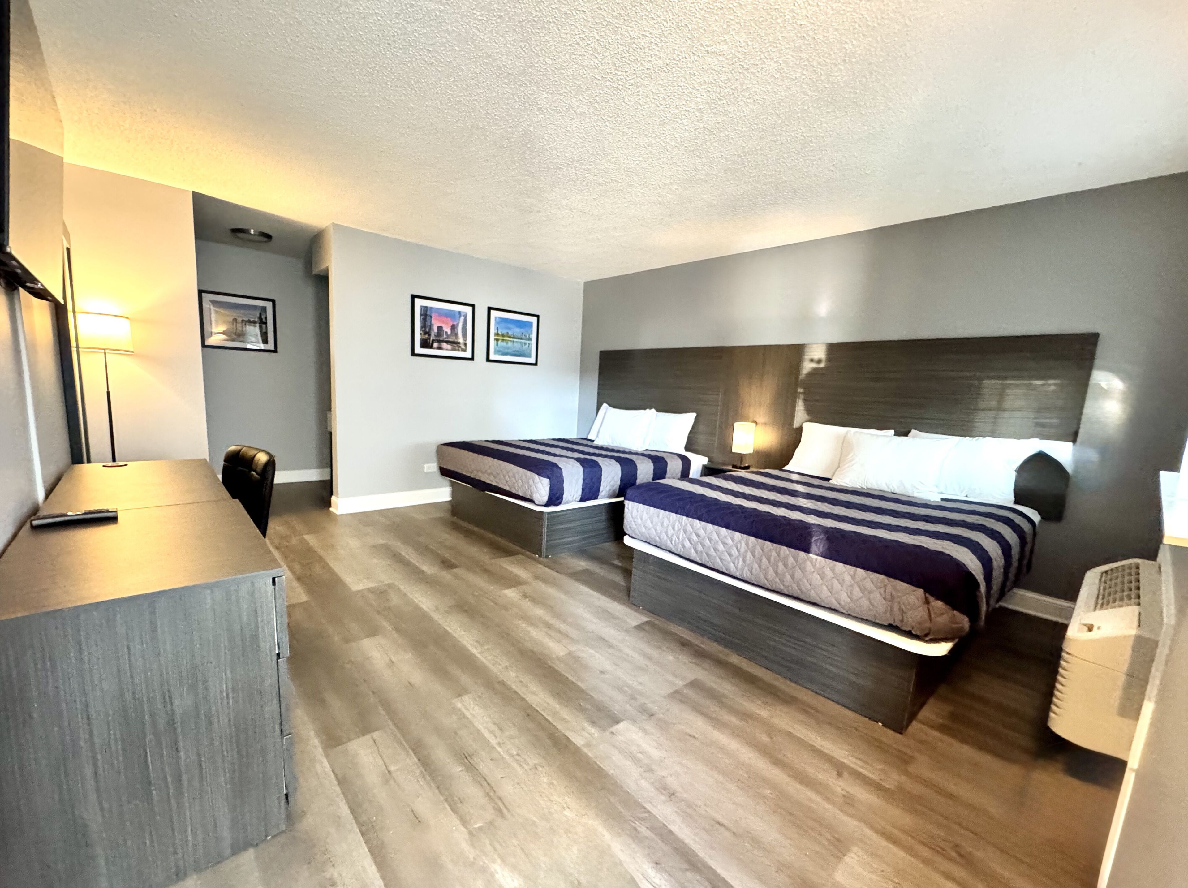 Desk, blackout drapes, iron/ironing board, free WiFi