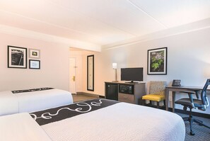 Room, 2 Double Beds, Non Smoking | Premium bedding, desk, laptop workspace, iron/ironing board