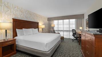 Desk, blackout drapes, iron/ironing board, free cribs/infant beds