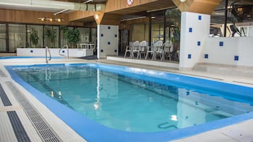 Indoor pool, open 6:00 AM to 11:00 PM, sun loungers