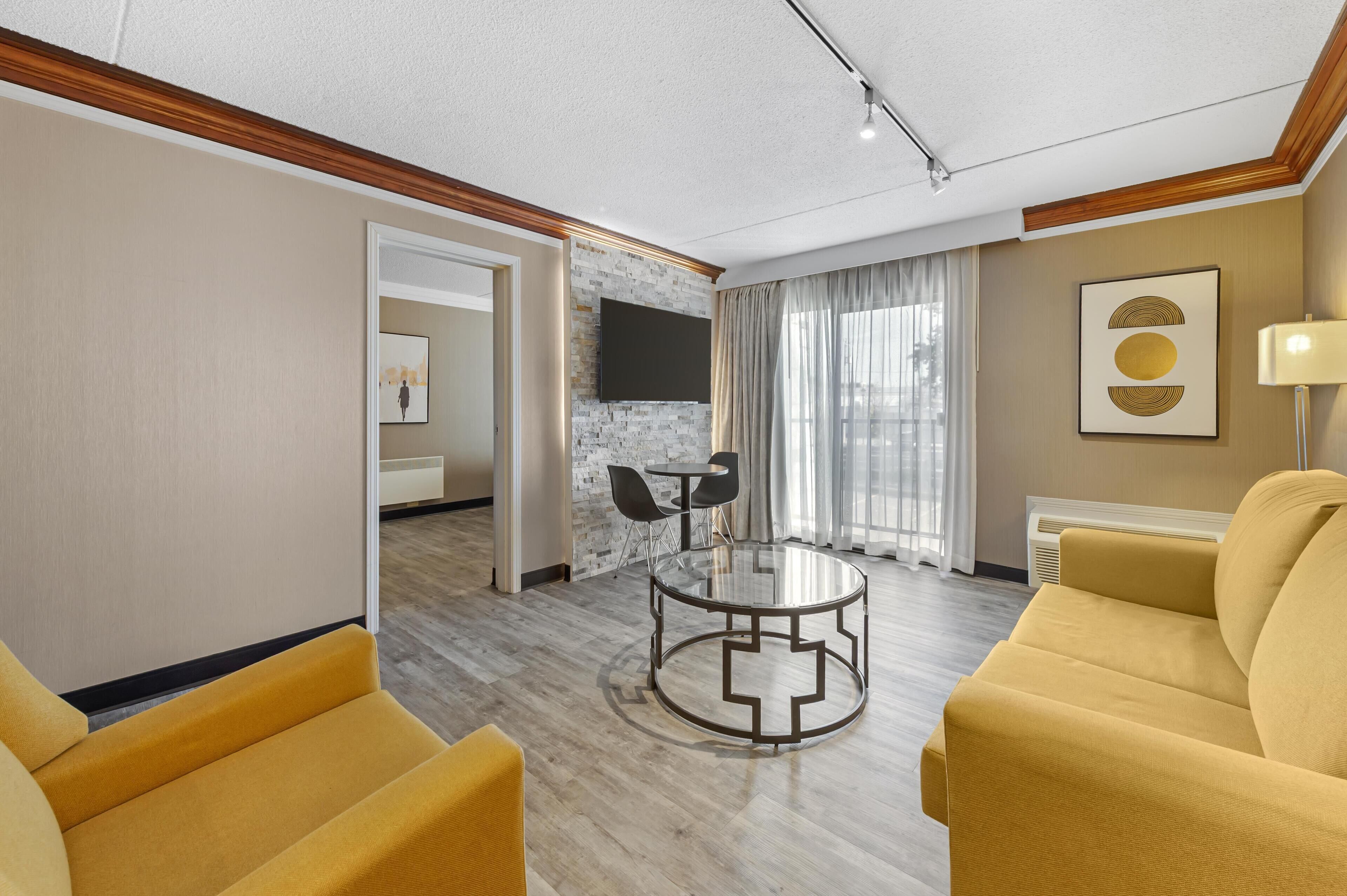 Suite, 1 Queen Bed, Non Smoking, Refrigerator | Memory foam beds, desk, laptop workspace, blackout drapes