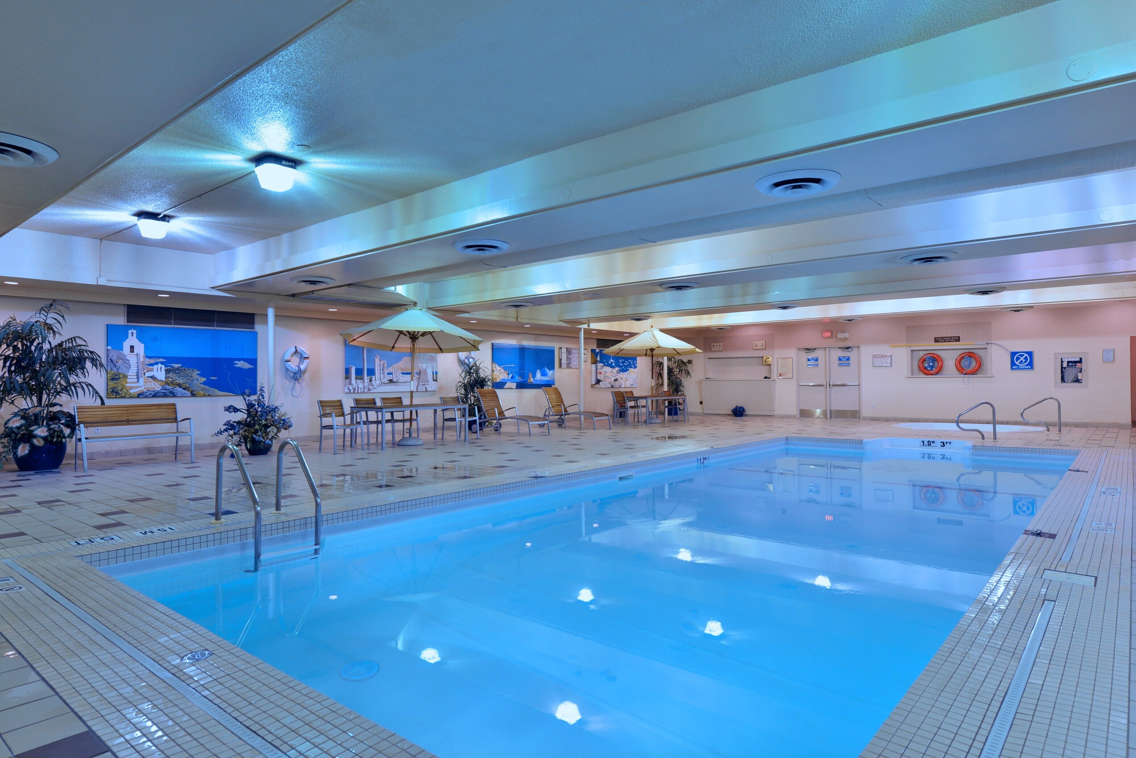 Una piscina cubierta (de 07:00 a 23:00), tumbonas
