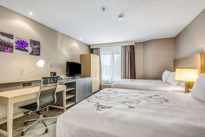 Standard Room, 2 Queen Beds, Non Smoking | Desk, laptop workspace, blackout drapes, iron/ironing board