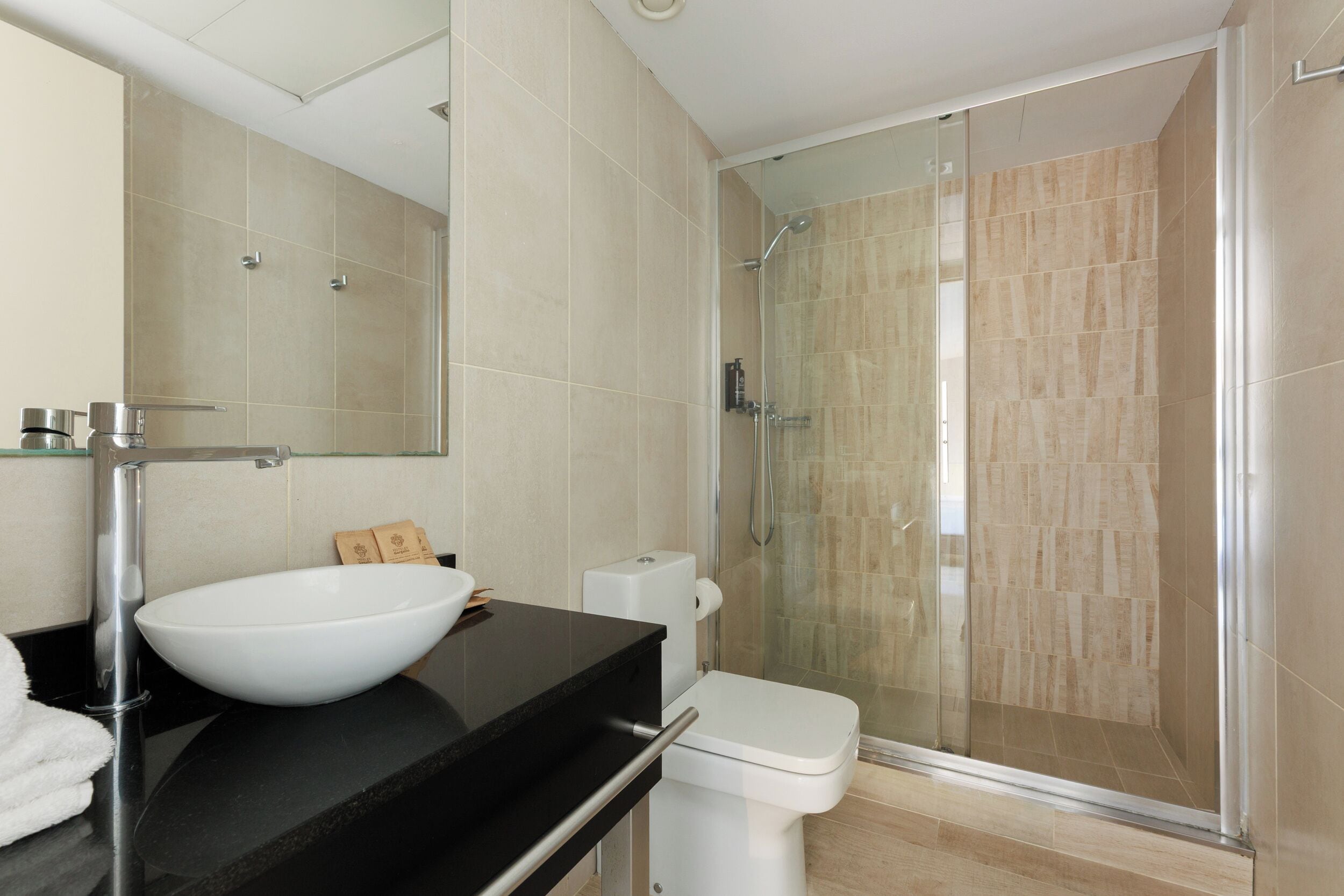 free toiletries, hair dryer, towels, soap