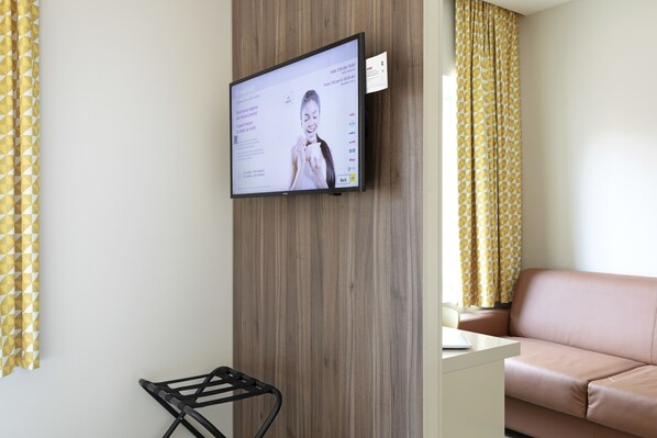 In-room safe, desk, laptop workspace, iron/ironing board