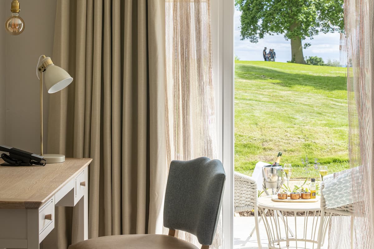 executive double or twin room, golf view | hypo-allergenic bedding, in-room safe, desk, iron/ironing board