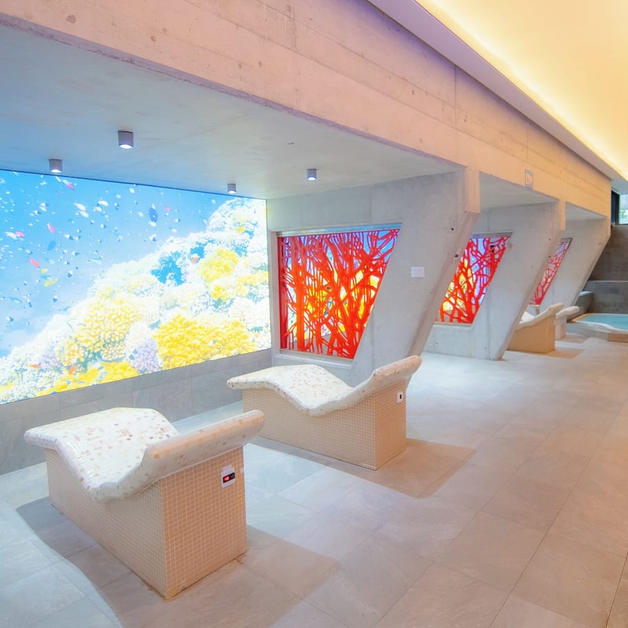 Espace de soins pour les couples, sauna, bain à remous, hammam, hammam