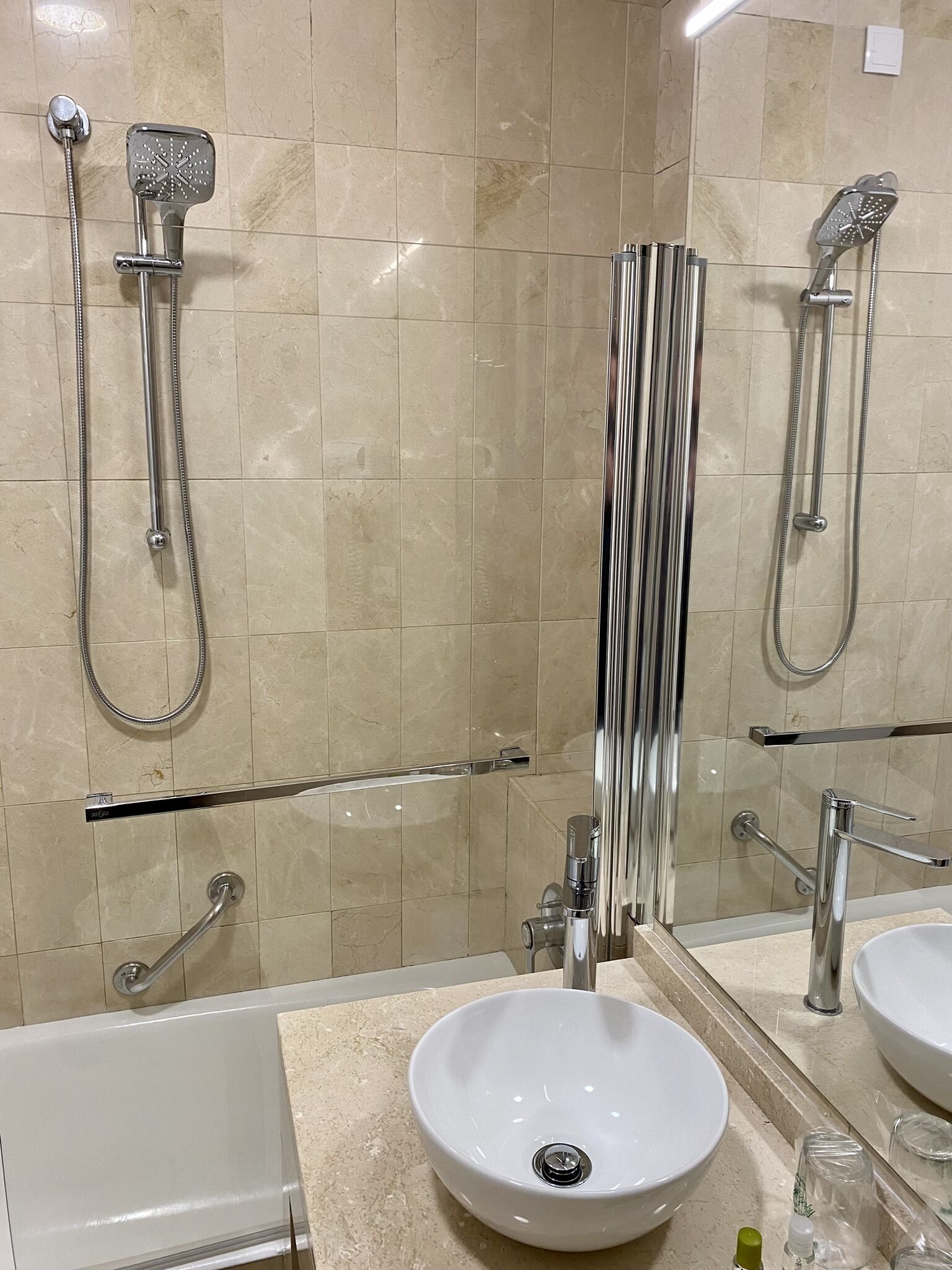 double room single use | bathroom | hair dryer, bidet, towels