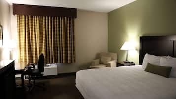 Literie de qualité supérieure, surmatelas, bureau, rideaux occultants