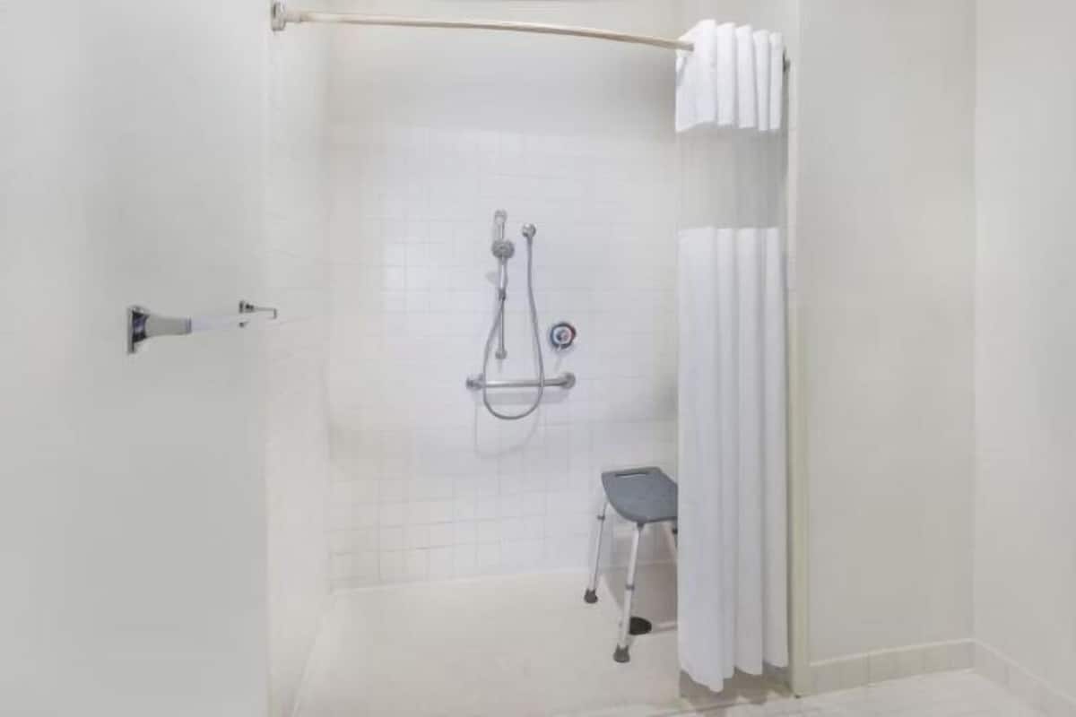Bathroom | Combined shower/bathtub, free toiletries, hair dryer, towels