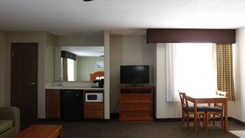 Premium bedding, pillowtop beds, desk, blackout drapes
