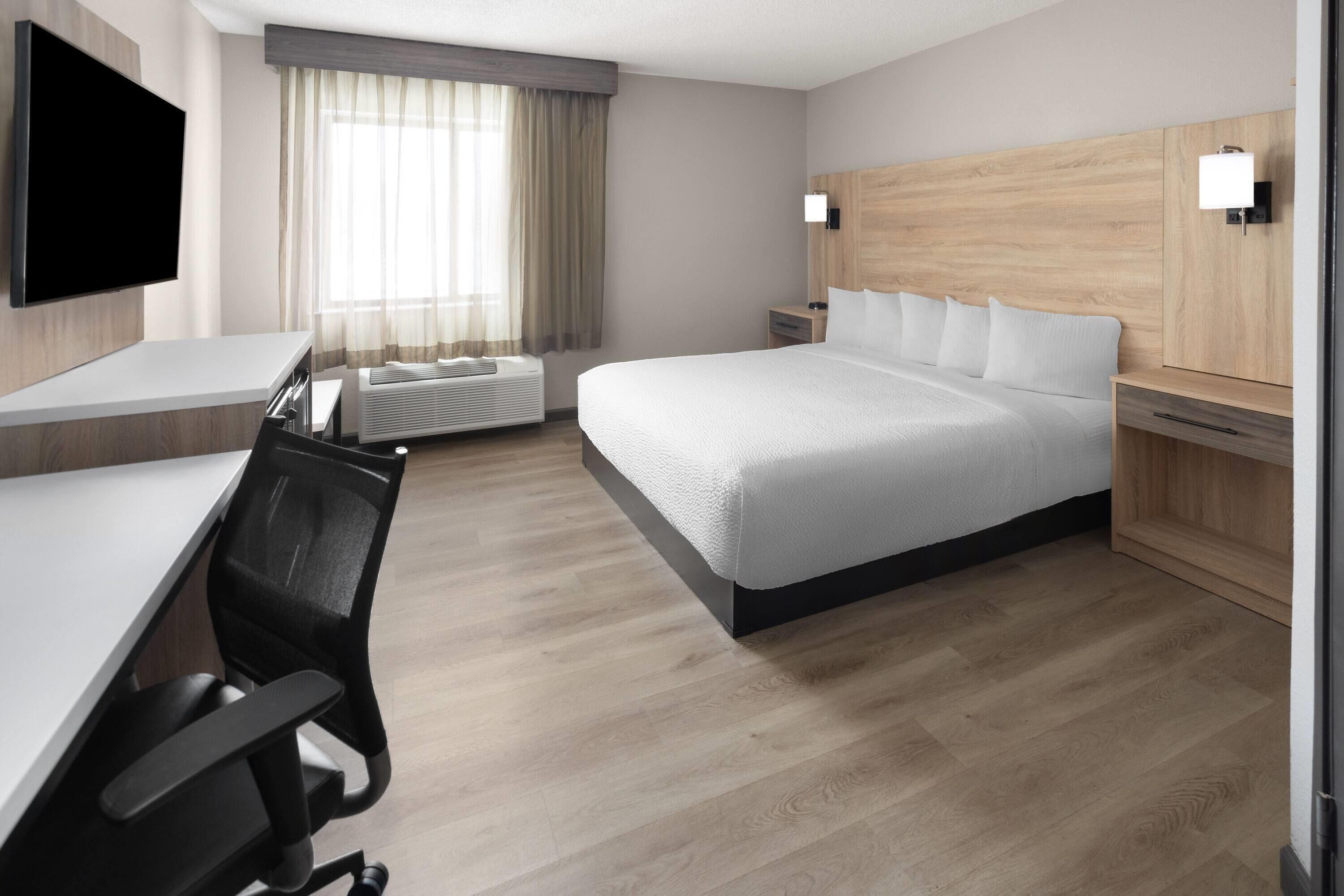 Chambre, 1 très grand lit, accessible aux personnes à mobilité réduite (Mob/Hearing, Roll-In Shower)