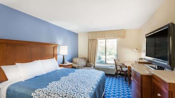 Desk, blackout drapes, iron/ironing board, free WiFi