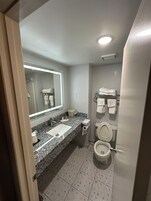 Ducha y bañera combinadas y artículos de higiene personal gratuitos