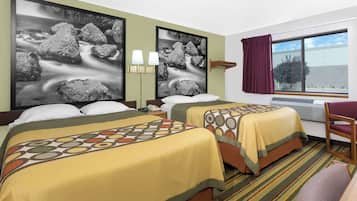 Standard Room, 2 Queen Beds | In-room safe, desk, iron/ironing board, free cribs/infant beds